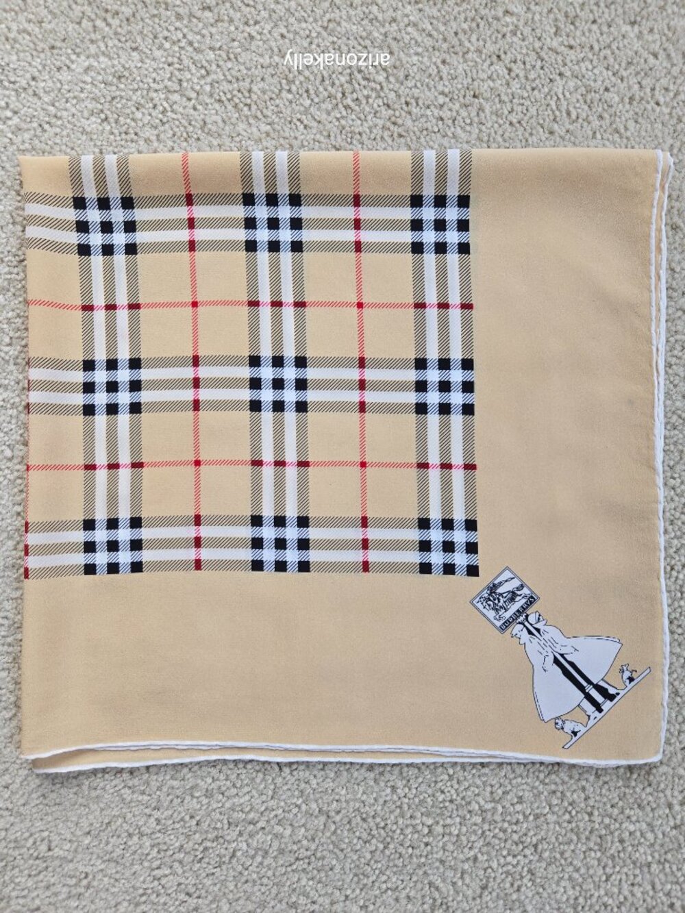 Vintage "Burberry's" Silk Scarf Nova Check Plaid Classic Burberry - Picture 15 of 16